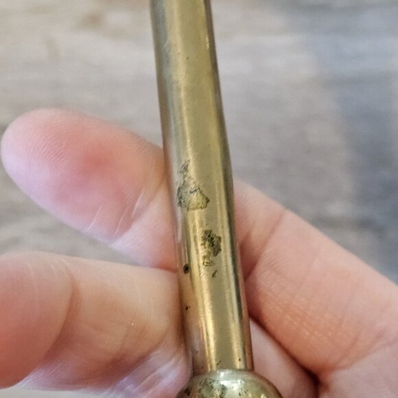 Vintage Brass Candle Stick Holder Tapered Graduated Gold Metal Ball‎ India 9" - Picture 9 of 11